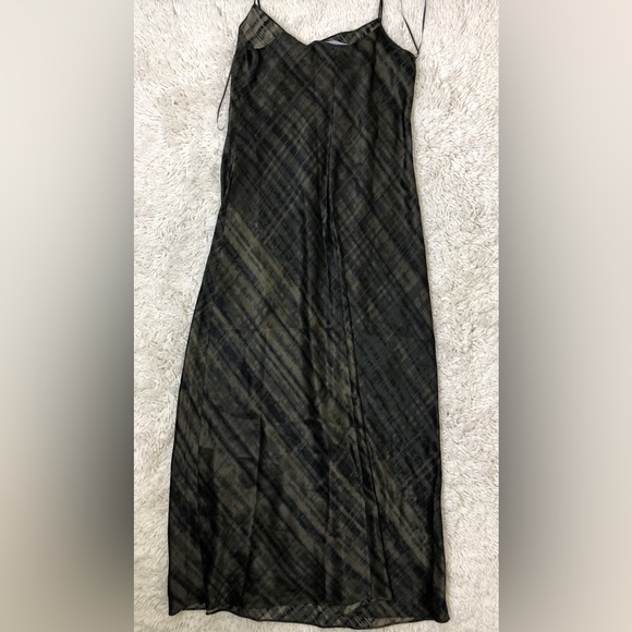 NWT $345 Vince Hazy Plaid Silk Print Midi Slip Dress - Picture 2 of 4